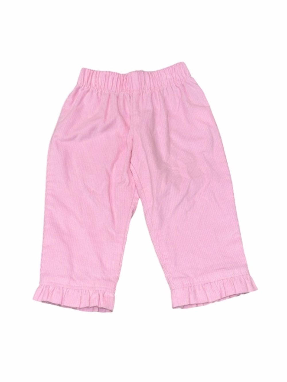 The Beaufort Bonnet Company Palm Beach Pink Corduroy Ruffle Hem Pants size 0-6